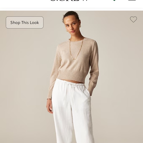 J Crew Cashmere shrunken crewneck sweater - heather stone - Picture 2 of 3